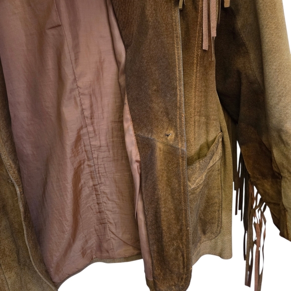 Winlet Western Cowgirl Vintage Fringe Leather Jacket - damaged see pics - Picture 7 of 16